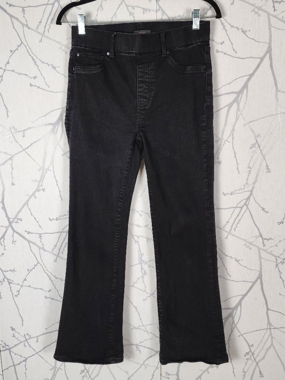 Quince Black Wash Stretch Denim Pull On High Rise Bootcut Jeans